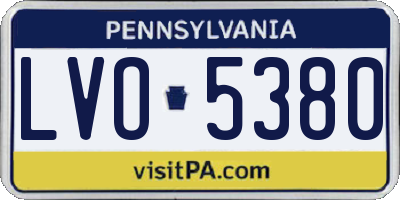 PA license plate LVO5380