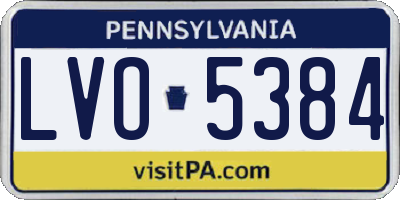 PA license plate LVO5384