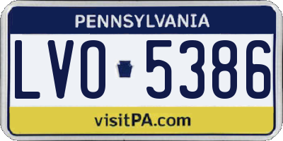 PA license plate LVO5386