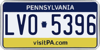 PA license plate LVO5396