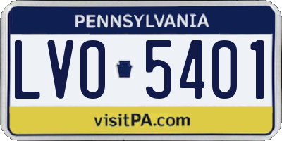 PA license plate LVO5401