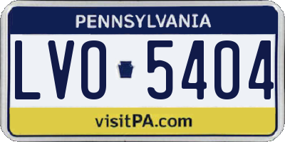 PA license plate LVO5404