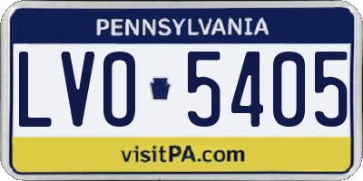 PA license plate LVO5405