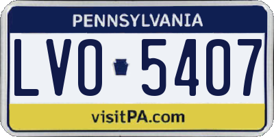 PA license plate LVO5407