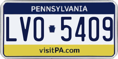 PA license plate LVO5409
