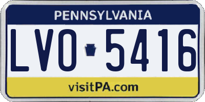 PA license plate LVO5416