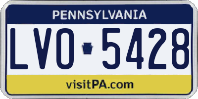 PA license plate LVO5428