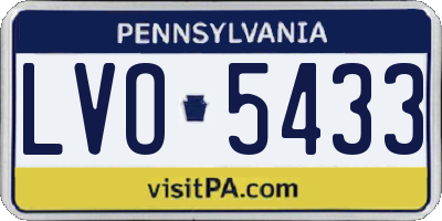 PA license plate LVO5433