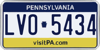 PA license plate LVO5434