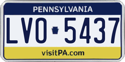 PA license plate LVO5437