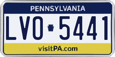 PA license plate LVO5441