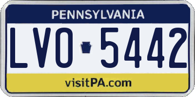 PA license plate LVO5442
