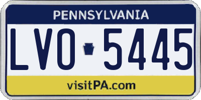 PA license plate LVO5445