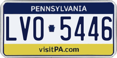 PA license plate LVO5446