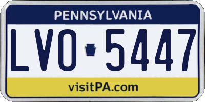 PA license plate LVO5447
