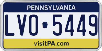 PA license plate LVO5449