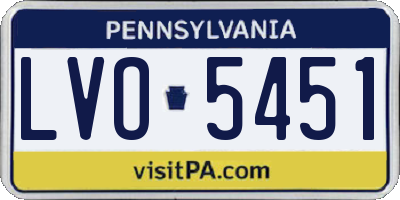 PA license plate LVO5451