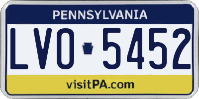 PA license plate LVO5452