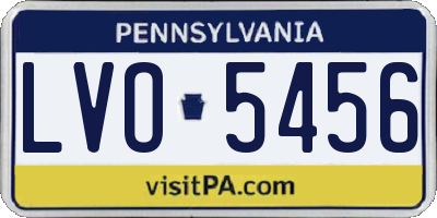 PA license plate LVO5456