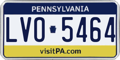 PA license plate LVO5464