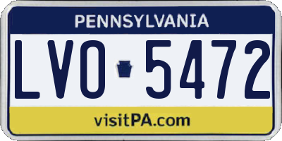 PA license plate LVO5472