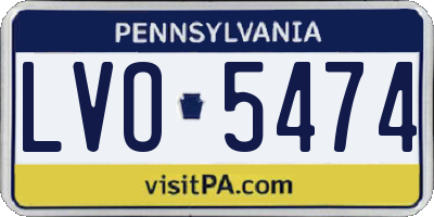 PA license plate LVO5474