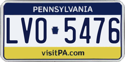 PA license plate LVO5476