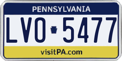 PA license plate LVO5477