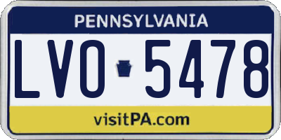 PA license plate LVO5478