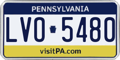 PA license plate LVO5480