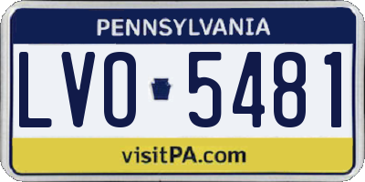PA license plate LVO5481