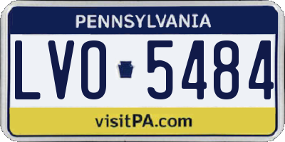 PA license plate LVO5484