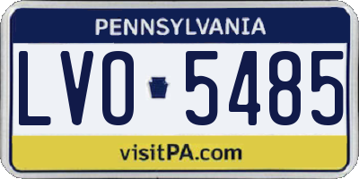 PA license plate LVO5485