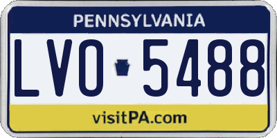 PA license plate LVO5488