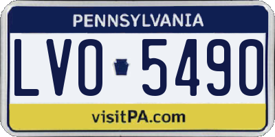 PA license plate LVO5490