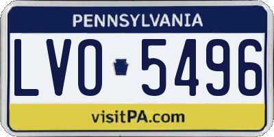 PA license plate LVO5496