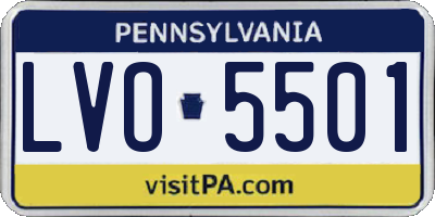 PA license plate LVO5501