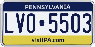 PA license plate LVO5503