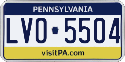 PA license plate LVO5504