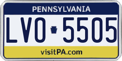 PA license plate LVO5505