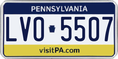 PA license plate LVO5507