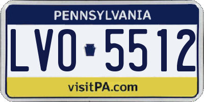 PA license plate LVO5512