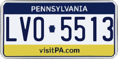 PA license plate LVO5513