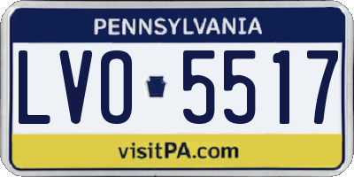 PA license plate LVO5517