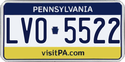 PA license plate LVO5522