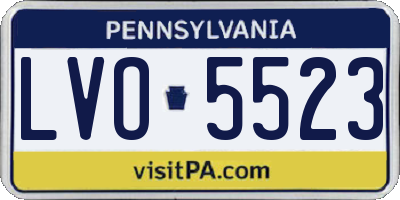 PA license plate LVO5523