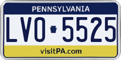 PA license plate LVO5525