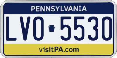 PA license plate LVO5530