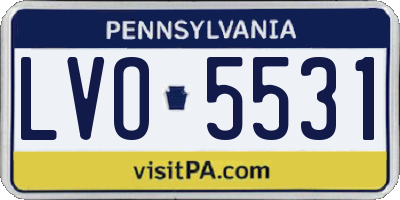 PA license plate LVO5531