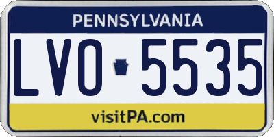 PA license plate LVO5535